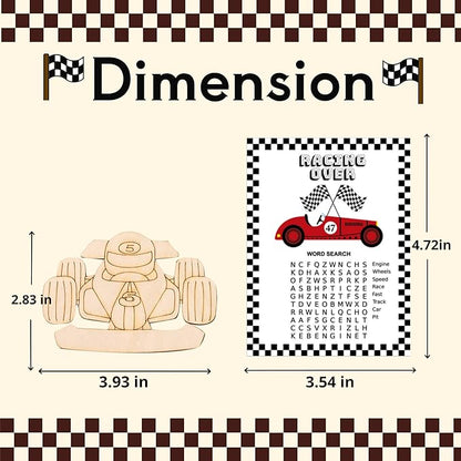 GEECOZYLIFE Thank You for Coming Gifts - 24 PCS Race Car DIY Crafts Kit - Unfinished Wooden Car Painting Set - Race Car Birthday Supplies Classroom Rewards Gifts Bulk
