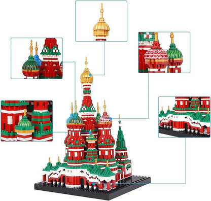 Building Block Set, Saint Basil's Cathedral Architecture Model Micro Mini Blocks, Educational Mini Blocks, 4300 PCS