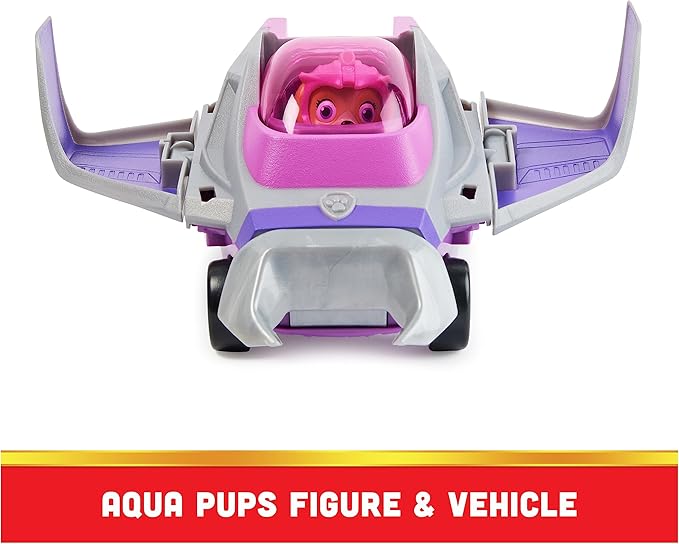 Paw Patrol Aqua Pups Skye Transforming Manta Ray Vehicle with Collectible Action Figure, Kids Toys for Ages 3 and up