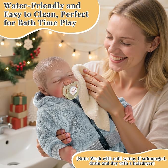 BABESIDE Lifelike Reborn Baby Dolls Boys - 17-Inch Real Baby Feeling Realistic-Newborn Baby Doll Full Body Vinyl Real Life Baby Dolls with Toy & Gift Box for Kids Age 3+