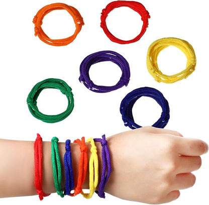 WILLBOND 216 Neon Friendship Bracelets Bulk for Kids Birthday Classroom Student Gift Adjustable Paracord Bracelets Rope Woven Neon Colors Valentine Day Gift Girls Boy Party Favors