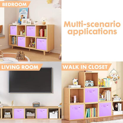 ShellKingdom Storage Bins, Foldable Fabric Storage Cubes And Cloth Organizer Drawer For Closet And Toys, 2 Pack (Lavender)