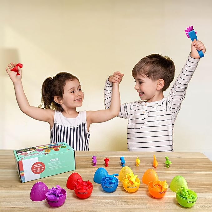 Easter Eggs Counting Dinosaur Egg Toys Matching Games with Sorting Bowls Preschool Learning Activities for Math Color Sorting Educational Sensory STEM Toy for Kids Boys Girls Aged 3+ Years Christmas