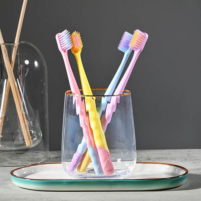 VIWIK 10 Pack Colorful Ultra-Soft Bristle Toothbrush – BPA-Free, Gentle on Gums, Effective Plaque Removal for Sensitive Teeth – Durable, Perfect for Adults and KidC