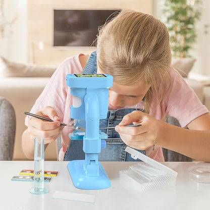 Kids Microscope - Mini Handheld Microscope for Kids, Portable Pocket Digital Microscope Toys for Girls Boys 4-12 Birthday Christmas Gifts