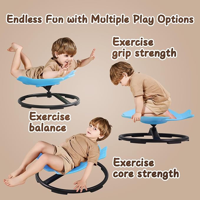 Sensory Spinning Chair for Kids Autism, Kids Swivel Chair Sensory Autism, Sit and Spin for Kids, Therapy Centers Sensory Room Items Blue