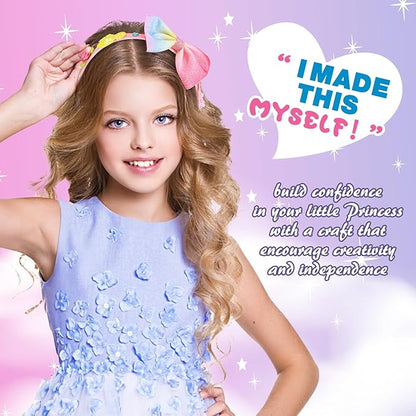 Hair Accessories for Girls-Arts and Crafts Gift for Ages 4-9 Year Old Girl,Great 5 Year Old Girl Gift,Headband Making Kit Gifts for 4 5 6 7+Year Old,Girls Toys Stocking Stuffers for Kids
