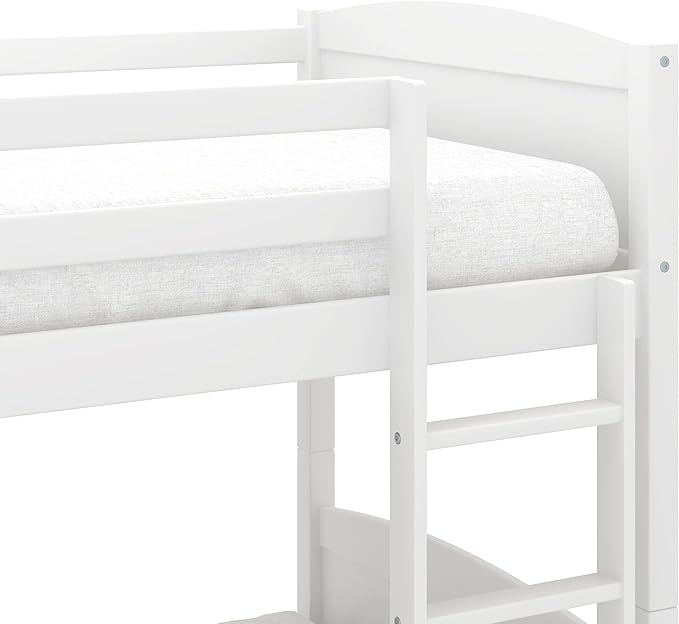 Hillsdale Alexis Contemporary Wood Arch Twin Over Twin Size Bunk Bed, White