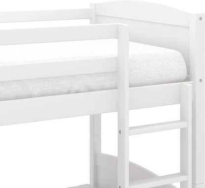 Hillsdale Alexis Contemporary Wood Arch Twin Over Twin Size Bunk Bed, White