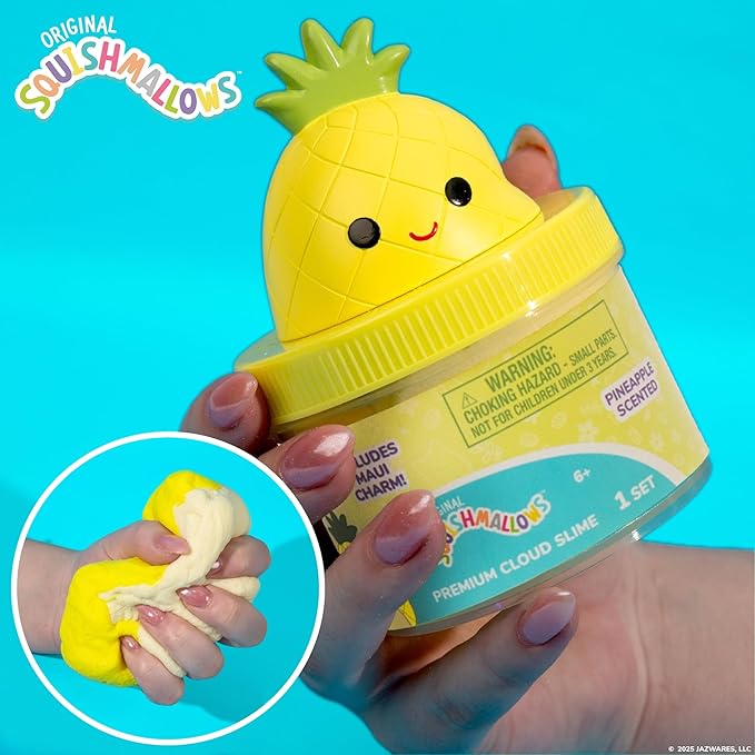 Original Squishmallows Maui Premium Cloud Slime - Limited Release, Pineapple Scent, 8 oz. Jar