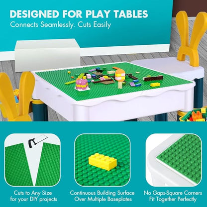 Lekebaby Classic Baseplates Building Base Plates for Building Bricks 100% Compatible with Major Brands-Baseplates 10" x 10",Age 3 and up, Pack of 6