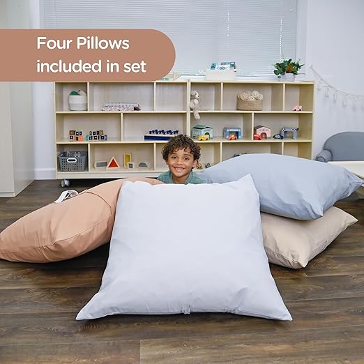 Children's Factory 27" Cozy Floor Set of 4-Elements Pillow, 4 Count