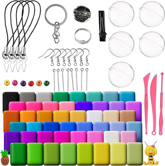 Adult Magic Foam DIY Molding Clay,Air Dry Clay Set 48 Colors Ultra Light Modeling Clay with 3 Tools 150 Accessories and 5 Display Balls Soft Non Sticky Safe DIY Craft for Sculpting Arts and GIF