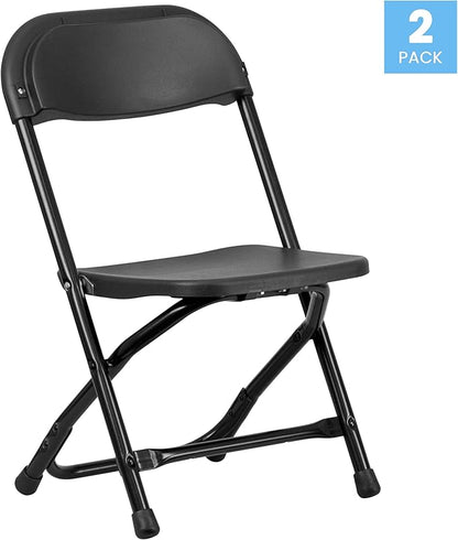 Flash Furniture 2 Pack Kids Black Plastic Folding Chair