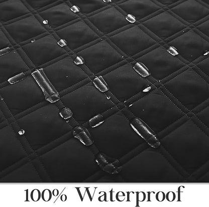 TOMORO Non-Slip Quilted Recliner Cover, 100% Waterproof Recliner Chair Slipcover Furniture Protector with Pockets, Washable Couch Cover with Elastic Straps for Kids and Pets，23 Inch