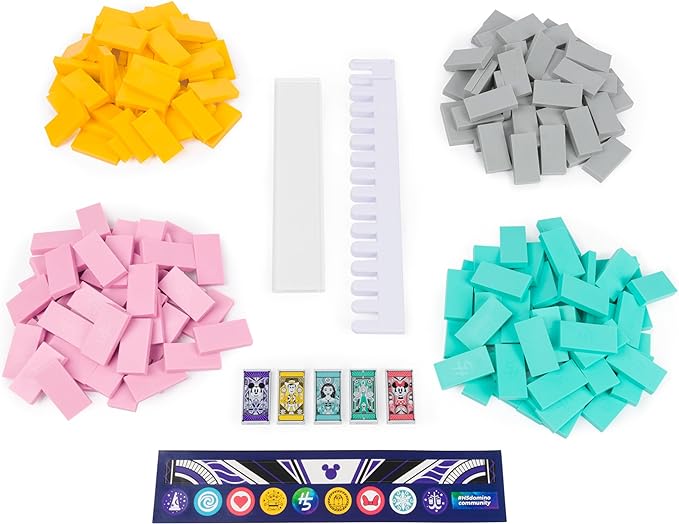 Spin Master Games Disney 100th Anniversary H5 Domino Creations 200 Dominoes & Accessories Domino Artist Lily Hevesh, Disney Gifts Dominoes Set for Adults & Kids Ages 5+