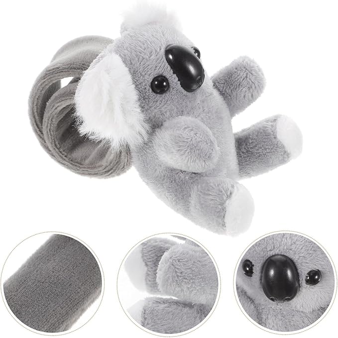 Abaodam Animal Slap Bracelet Koala Slap Bracelet Plush Stuffed Animal Hugger Snap Wrist Band for Kids Birthday Party Gifts
