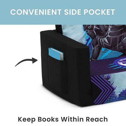 Delta Children Marvel Black Panther Cozee Flip-Out Sofa with Memory Foam - 2-in-1 Convertible Sofa to Lounger, Black