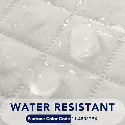 PureFit Reversible Quilted Sofa Cover, Water Resistant Slipcover Furniture Protector, Washable Couch Cover with Non Slip and Elastic Straps for Kids, Dogs, Pets (Oversized Recliner, Ivory/Ivory)