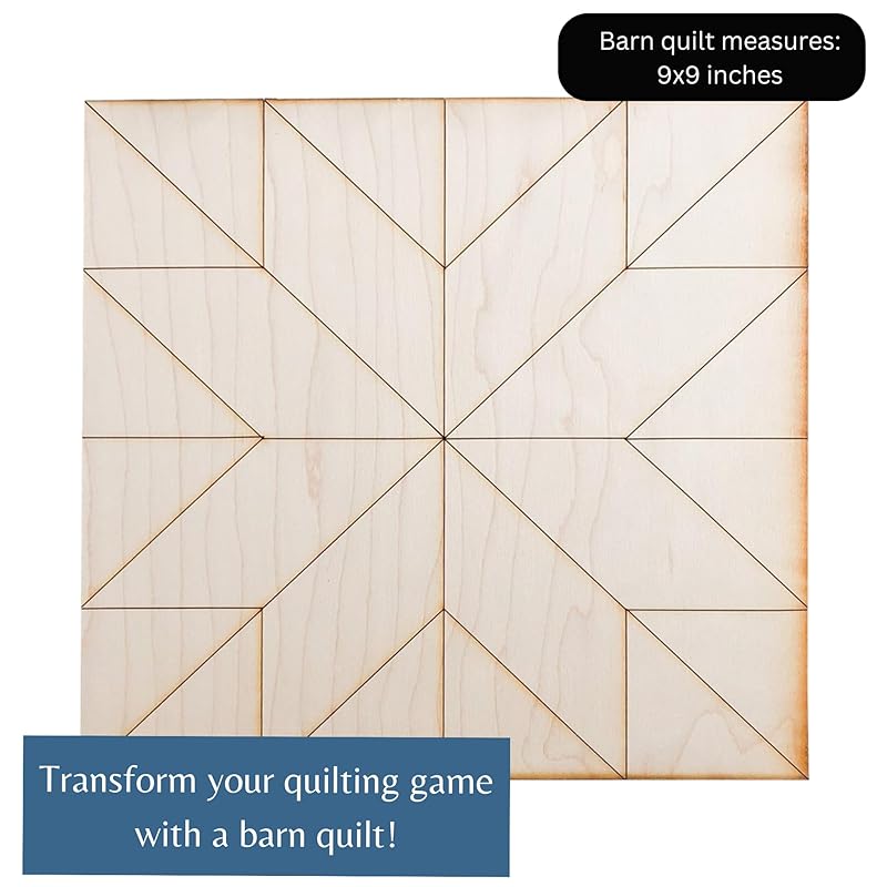 Star Barn Quilt Craft Kit for Adults, DIY Wooden Block Pattern, Wood Engraved Stencil Blanket Blocklet (9 inches, Milky Way)