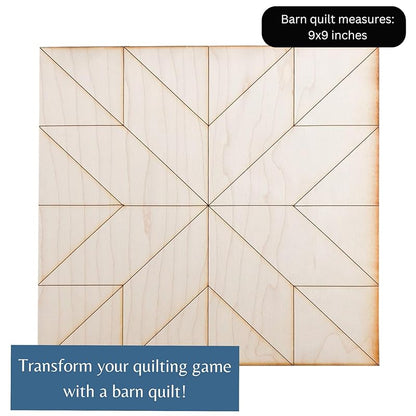 Star Barn Quilt Craft Kit for Adults, DIY Wooden Block Pattern, Wood Engraved Stencil Blanket Blocklet (9 inches, Milky Way)