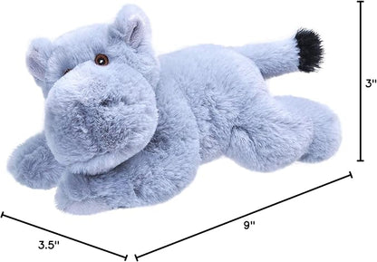 Wild Republic EcoKins Mini Hippo Stuffed Animal 8 inch, Eco Friendly Gifts for Kids, Plush Toy, Handcrafted Using 7 Recycled Plastic Water Bottles (24803)