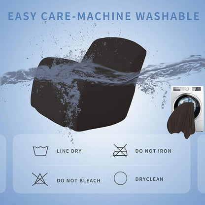 Easy-Going Oversized Recliner Stretch Sofa Slipcover Sofa Cover 1 Piece Furniture Protector Couch Soft with Elastic Bottom Kids,Polyester Spandex Jacquard Small Checks(Oversize Recliner,Chocolate)