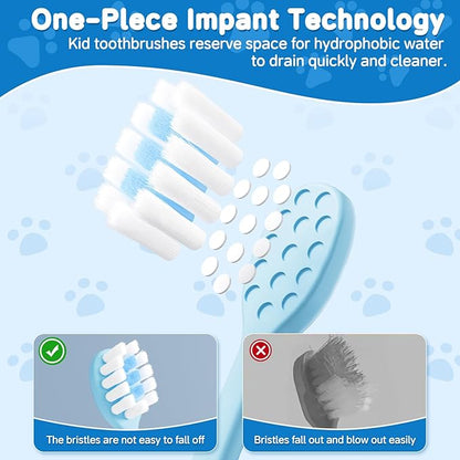 Kids Toothbrush 8 Pack Toddler Toothbrush for 2-10 Yeas Old Soft Children Manual Toothbrush for Clean Teeth Cute Cat Shaped Make Your Baby Love Brushing Teeth Multicolor