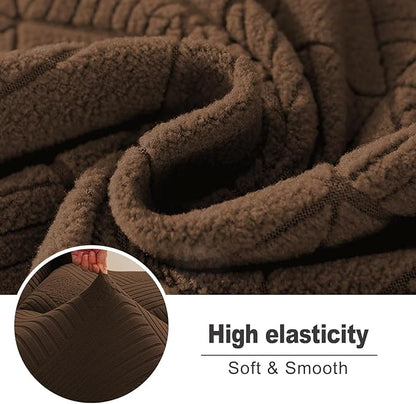 NORTHERN BROTHERS Recliner Chair Covers - Lazy Boy Recliner Covers That Stay in Place, 4 Pieces Reclining Chair Cover Recliner Slipcovers 1 Seater, Brown