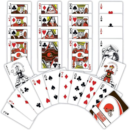 MasterPieces - NFL Playing Cards, Officially Licensed Cleveland Browns Football Deck, Family Games for Adults and Kids, Standard Index