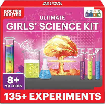Doctor Jupiter Girls' Science Kit for Kids Ages 8-10-12-14 for 8,9,10+ Year Old Girls | Chemistry Set, STEM Toy Kit with 135+ Experiments | Learning & Educational Projects