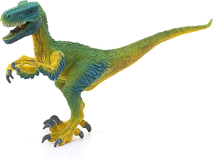 Schleich Dinosaurs Realistic Velociraptor Figurine with Moving Jaw - Detailed Prehistoric Jurassic Dino Figurine and Toy Truck, Durable for Fun Play for Boys and Girls, Gift for Kids Ages 4+