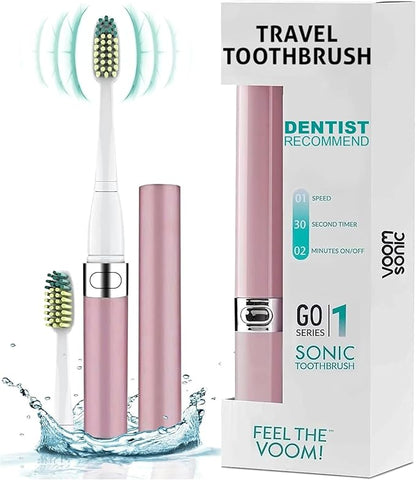Voom Sonic Go 1 Series Travel Electric Toothbrush, Travel Toothbrush (Dentist Recommended) - Battery Operated Toothbrush for Adults & Kids, Sonic Toothbrush, Portable w/ 2 Minute Timer