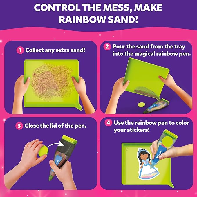 Skillmatics Art & Craft Activity - Sand-Tastic Art Unicorns & Princesses, Sand Art for Kids, Craft Kits & Supplies, DIY Creative Activity, Valentine's Day Gifts for Ages 4, 5, 6, 7, 8, 9, 10