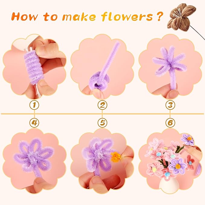 Pipe Cleaners, 100Pcs Chenille Stems Pipe Cleaners Craft, Creative Craft Pipe Cleaners, Crafting Pipe Cleaners Supplies for Festivals Flower Making, DIY Home Decorations/Light Brown