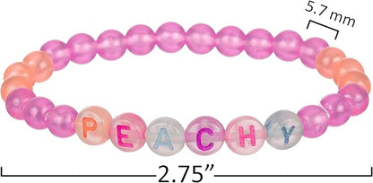 Expressions 16pc Tear & Share Bracelets w/ GLOW IN THE DARK Beads - Novelty Message Bracelets To Share With Friends, Colorful Letter Beaded Bracelets, Shareable Party Favor Jewelry For Kids And Teens