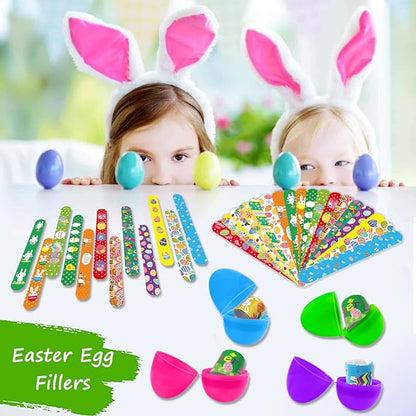 100Pcs Easter Slap Bracelets, Easter Basket Stuffers, Egg Fillers Gifts for Kids toddler boys, Easter Egg Hunt Event, Party Favors, Classroom Prizes, School Supplies