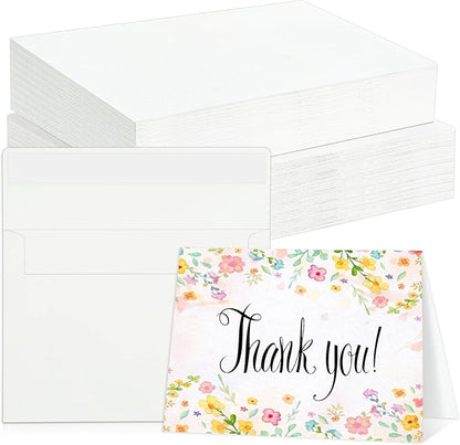 60 Sets Watercolor Cards with Envelopes, 140 lb/300 GSM Watercolor Paper Cards, 4x6 Inch Foldable Blank Watercolor Postcards and Envelopes for Greeting Cards, Wedding Invitations, Thank You Cards