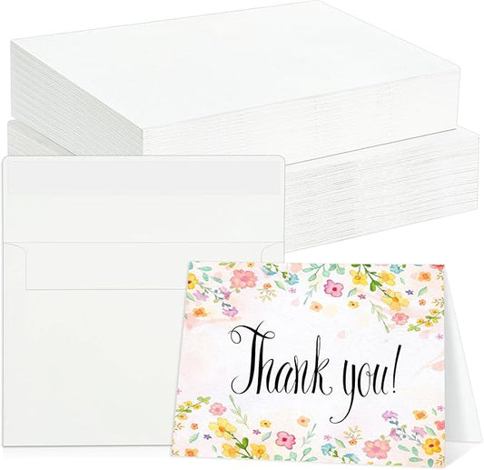 60 Sets Watercolor Cards with Envelopes, 140 lb/300 GSM Watercolor Paper Cards, 4x6 Inch Foldable Blank Watercolor Postcards and Envelopes for Greeting Cards, Wedding Invitations, Thank You Cards