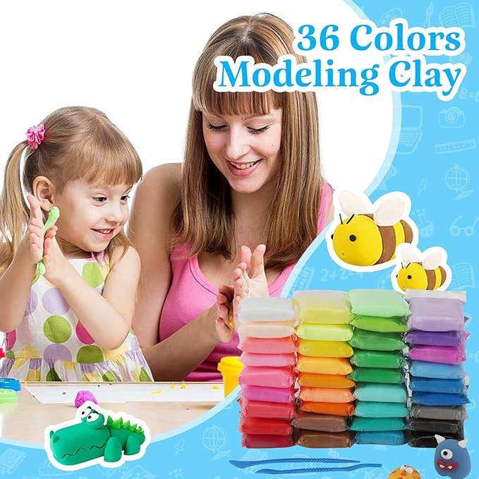 Air Dry Clay, 36 Packs Blue Air Dry Foam Clay, Foam Clay, Crafting Clay, Moldable Foam Clay Super Light Weight Air Dry Clay Perfect Clay for Arts Crafts