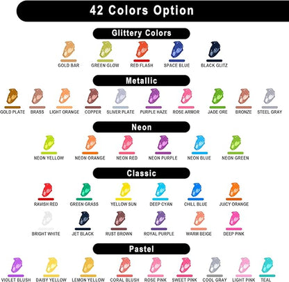 JOYIN Washable Tempera Paint Set for Kids 42PCS, Non Toxic Liquid Paint with 15 Brushes and 4 Palettes - Art Supply for Kids for Arts and Crafts Project, Finger Painting (2 oz Each)