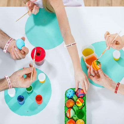 24pcs Valentine's Day Wristband Silicone, Heart Shaped And Warm Words Rubber Bracelets Valentine's Day Silicone Bracelets for Valentines Day Party Decoration Gifts