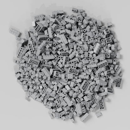 300 Pcs Classic Building Bricks, Light Gray Bulk Bricks,Compatible with Major Brands Parts and Pieces, Creative Building Block Toys for Boys Girls Ages 6 7 8 9 10 Year Old