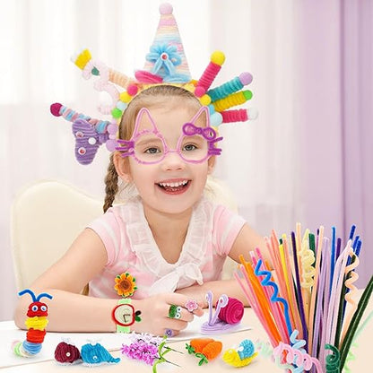 1600 PCS Pipe Cleaners, Pipe Cleaners Bulk 48 Colors, Chenille Stems for Flowers DIY Art Creative Crafts Decorations Colorful Thick Pipe Cleaners Craft Supplies for Christmas Halloween Birthday Gift