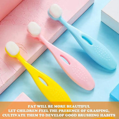 6 Pieces Kids Extra Soft Nano Toothbrush Children Bristles Children Micro Nano Manual Toothbrush Set with 20000 Bristles for Age 1 and Above Boys Girls Gum Protecting Cleaning(Cute Style)