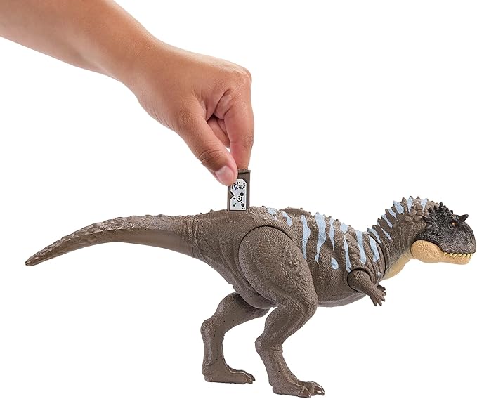 Mattel Jurassic World Wild Roar Dinosaur Toy with Sound & Attack Move, Ekrixinatosaurus Posable Action Figure Includes Digital Play, 11 inches Long
