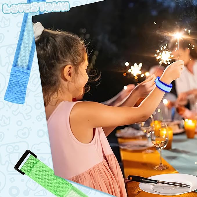 LovesTown 6PCS Glow in the Dark Wristbands, Multicolor Light Up Bracelets LED Wristbands for Kids Night Events Party Supplies