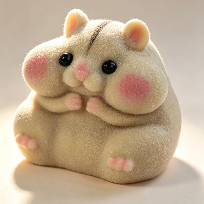 Handmade Taba Squishy Hamster Toy, Cute Squishy Hamster Fidget Toy, Realistic Hamster Toy, Soft Silicone Mochi Furry Toy, Stress Relief Gift for Adults & Kids, Sensory Anxiety Plushie(Brown)