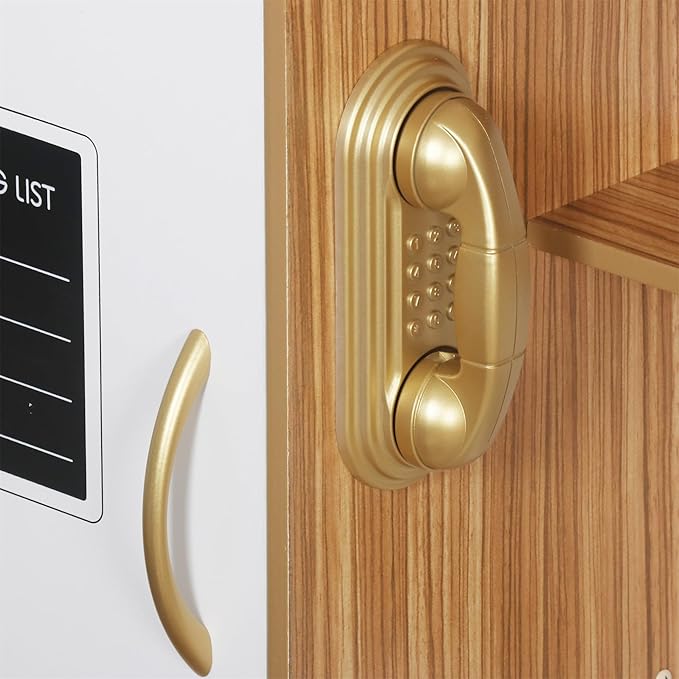 Wooden Play Kitchen Toy Set with Light, Kids Children Pretend Toy Kitchen Playset, Sink Play Toy Oven with Microwave,Toddler Cooking Set Toy for Ages 3+