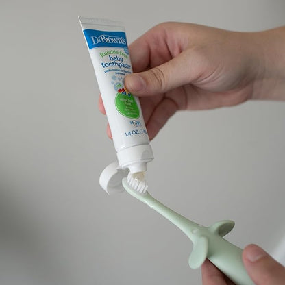 Dr. Brown's Infant-to-Toddler Toothbrush, Soft and Safe Baby Training Brush, Elephant, Mint, 0-3 years (Styles May Vary)
